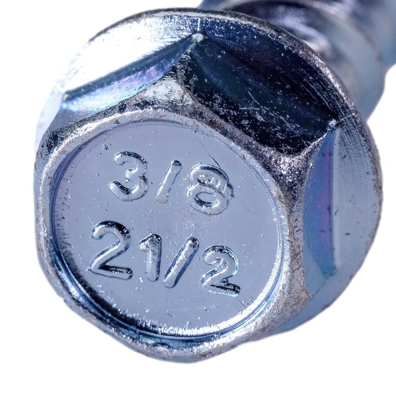 CONFAST ® LDC38212 3/8" x 2-1/2" Zinc Plated Large Diameter Concrete Screw for Anchoring to Masonry, Brick or Block (25 per Box) - Image 2