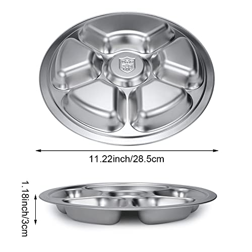 Litewoo Stainless Steel Round Divided Plate 6 Sections - Image 2