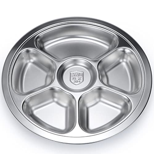 Litewoo Stainless Steel Round Divided Plate 6 Sections - Image 1