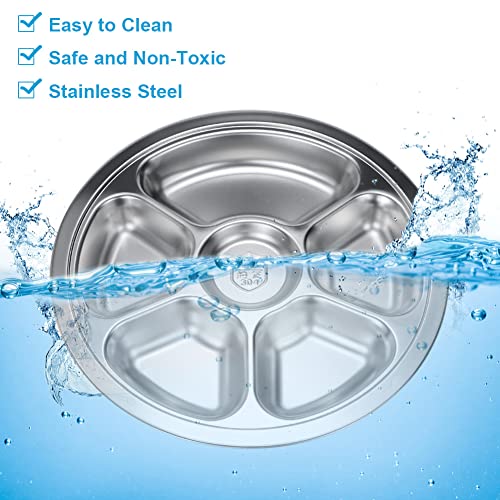 Litewoo Stainless Steel Round Divided Plate 6 Sections - Image 3