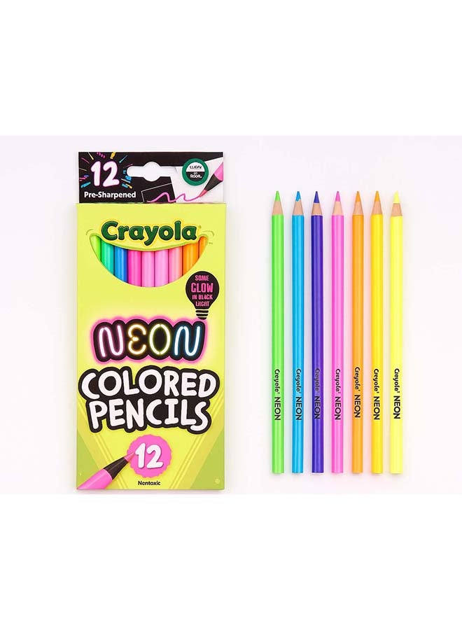 Crayola Neon Colored Pencils – 12 Vibrant Fluorescent Colors That Glow Under Black Light | Pre-Sharpened, Durable & Non-Toxic Art Pencils for Kids and Artists - Image 3