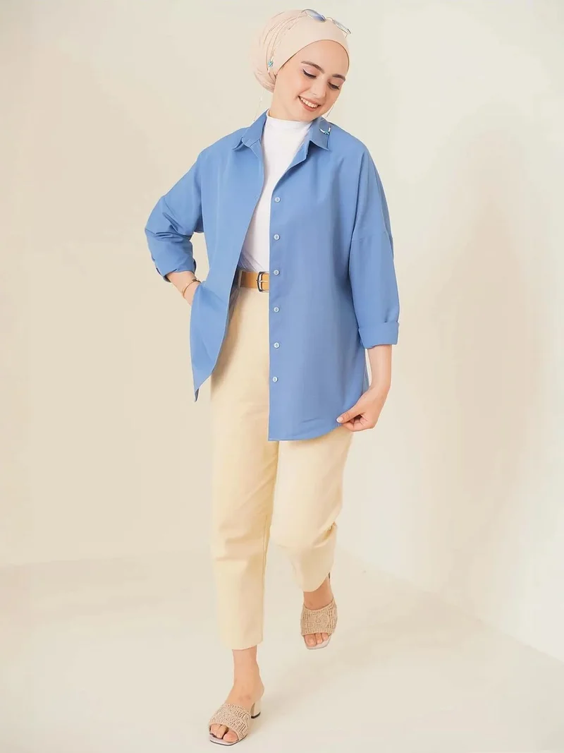 BIG DART BDART Relaxed Fit Poplin Shirt with Button Closure