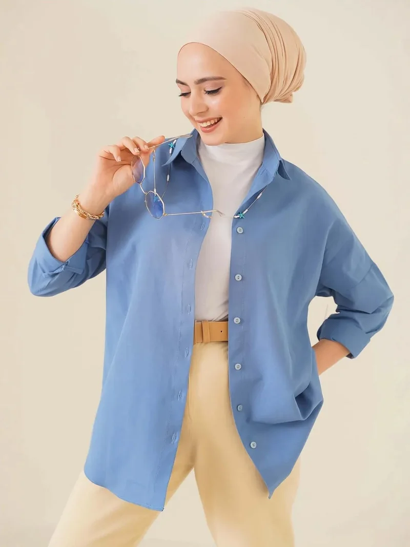 BIG DART BDART Relaxed Fit Poplin Shirt with Button Closure