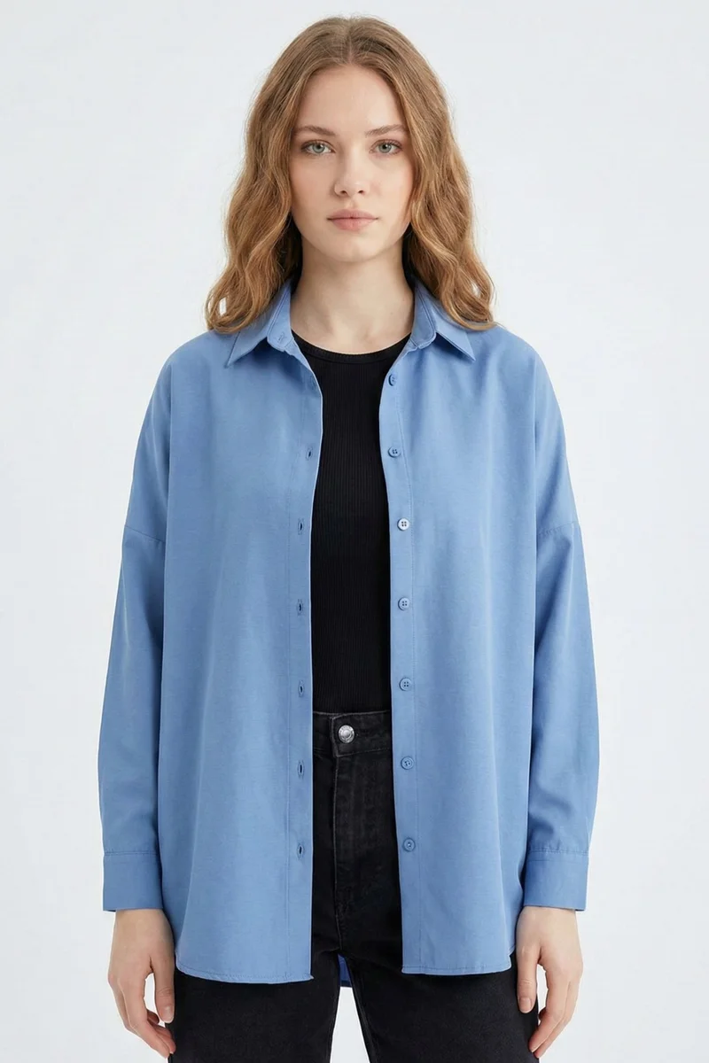 Big Dart BDART Relaxed Fit Poplin Shirt with Button Closure