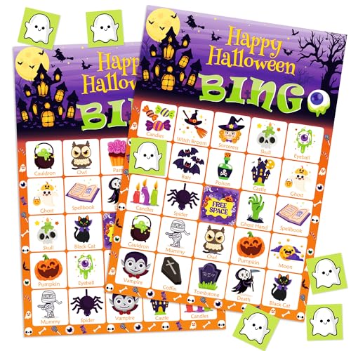 OHOME Halloween Games - Halloween Bingo for Kids | Halloween Party Favors - 24 Players Halloween Toys Gifts Party Supplies | Halloween Crafts Accessories Treats Activities for Family - Image 1