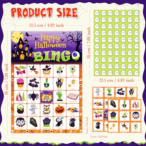 OHOME Halloween Games - Halloween Bingo for Kids | Halloween Party Favors - 24 Players Halloween Toys Gifts Party Supplies | Halloween Crafts Accessories Treats Activities for Family - Image 3