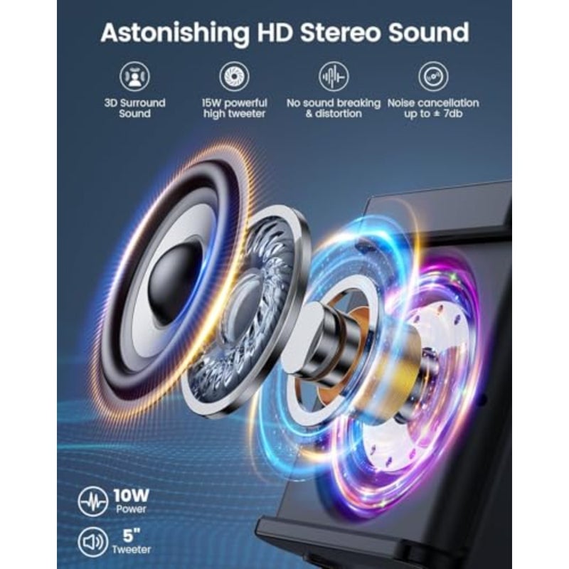 Bluetooth Karaoke Machine For /Adults With 2 Microphones, LED Lights 2 wireless mic, rechargeable, for party and home, usb charging, dynamic led lights, support tf and usb and aux, mini, black - Image 2