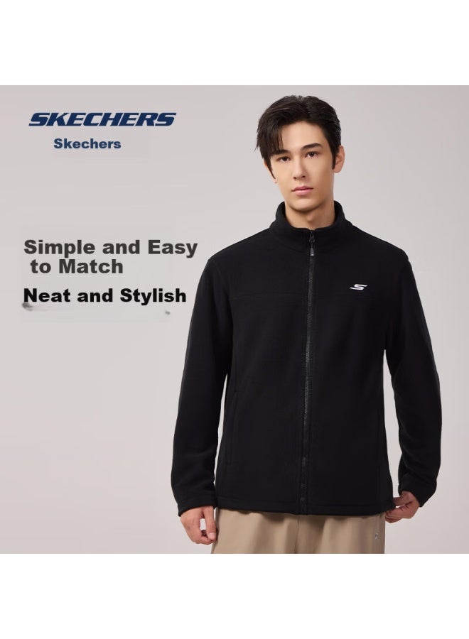 Skechers Fleece Men's Jacket  Spring New Outdoor Sports Breathable Casual Trendy Coat - Image 3