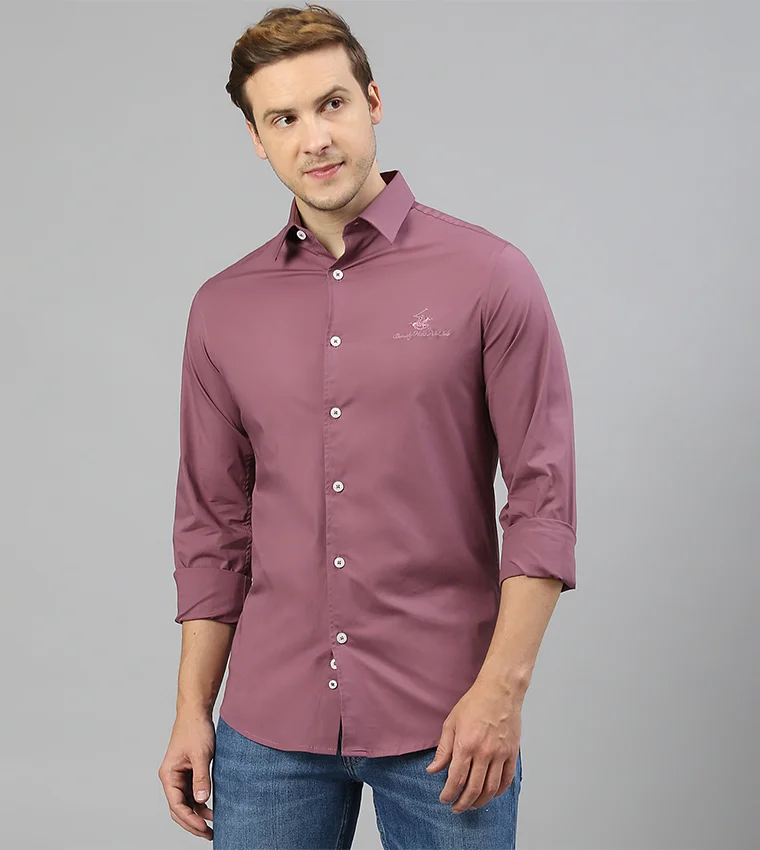 BEVERLY HILLS POLO CLUB Logo Embroidered Long Sleeves Shirt