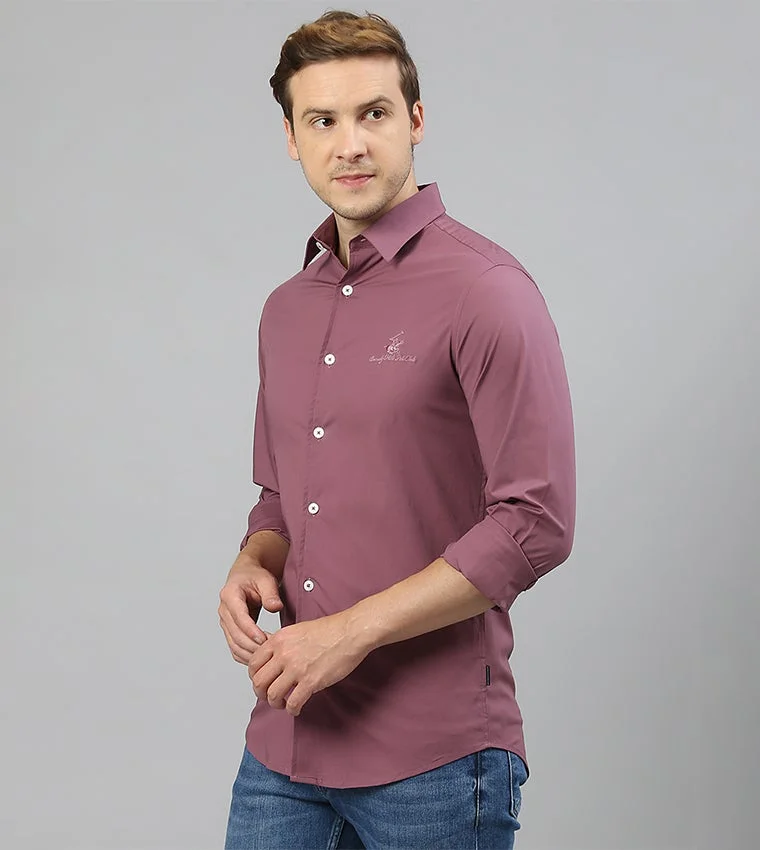 BEVERLY HILLS POLO CLUB  Logo Embroidered Long Sleeves Shirt for Men | Best Price UAE