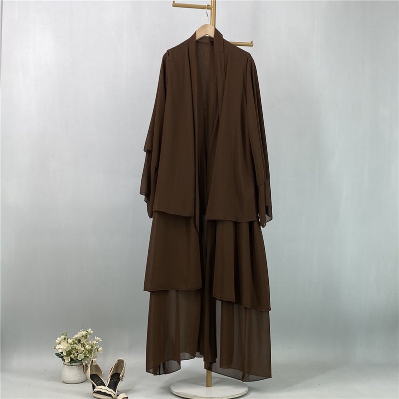 monica fashion Simple Solid Color Chiffon Cardigan - Image 1