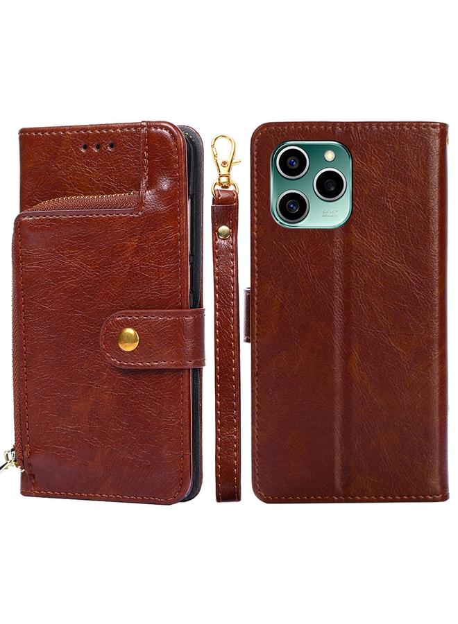 Green Tiger Case For Honor 60 SE Zipper Bag Leather Phone Case - Image 1