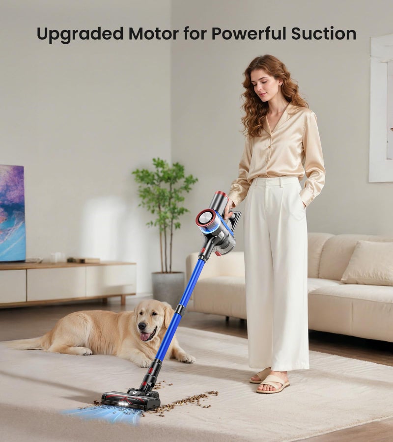 NADALY Cordless Vacuum Cleaner, 550W 45Kpa 65Mins Vacuum Cleaners for Home, Stick Vacuum with LED Display, Anti-Tangle, Self-Standing, 8-in-1 Lightweight Vacuum for Hardwood Floor/Carpet/Pet Hair - Image 2