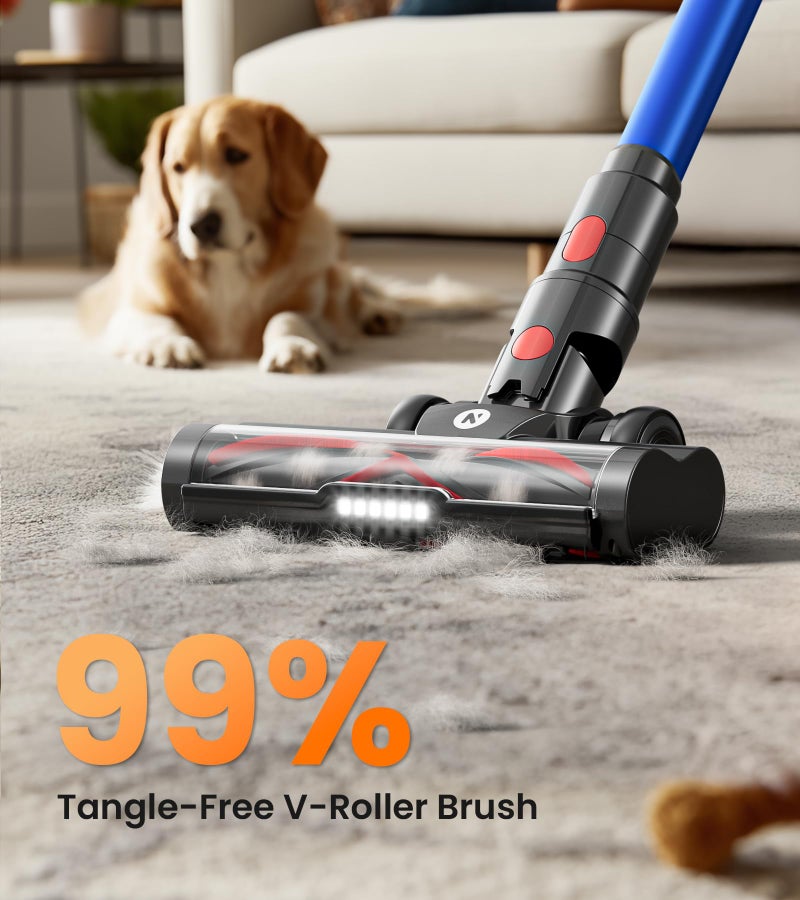 NADALY Cordless Vacuum Cleaner, 550W 45Kpa 65Mins Vacuum Cleaners for Home, Stick Vacuum with LED Display, Anti-Tangle, Self-Standing, 8-in-1 Lightweight Vacuum for Hardwood Floor/Carpet/Pet Hair - Image 5