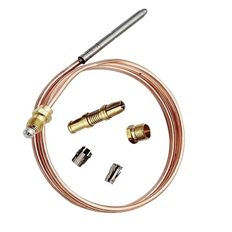 Universal Thermocouple 24-Inch 600mm Snap-Fit Copper Lead - Seamless Installation Replacement Thermocouple for Gas Furnace - Automatic Gas Shutoff Safety Pilot Burner for HVAC Systems - Image 1