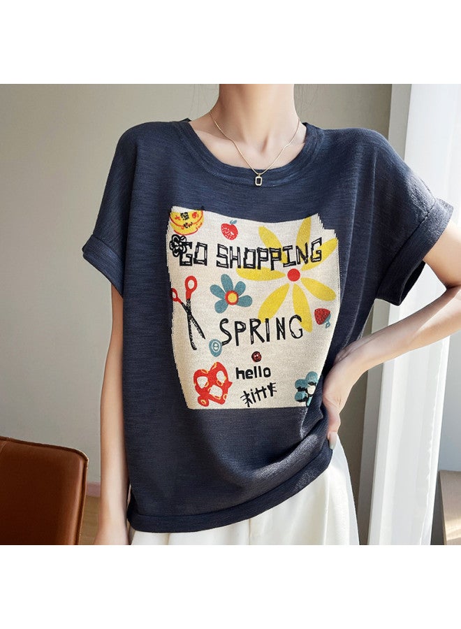 MIIOW New Knitted Sweater For Women, Sunflower Embroidered Sleeveless T-Shirt, Round Neck Loose And Breathable Top - Image 3