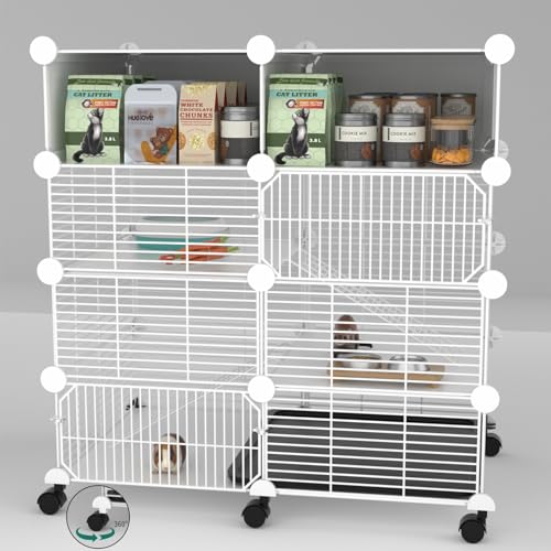 STILLCOVE C&C Guinea Pig Cages Indoor on Wheels, 3 Tier Ferret Cage Small Animal Hideout House with Drawer & Removable Tray, Pet Playpen Fence for 1-3 Hamster Rat Chinchilla Hedgehog - Image 1