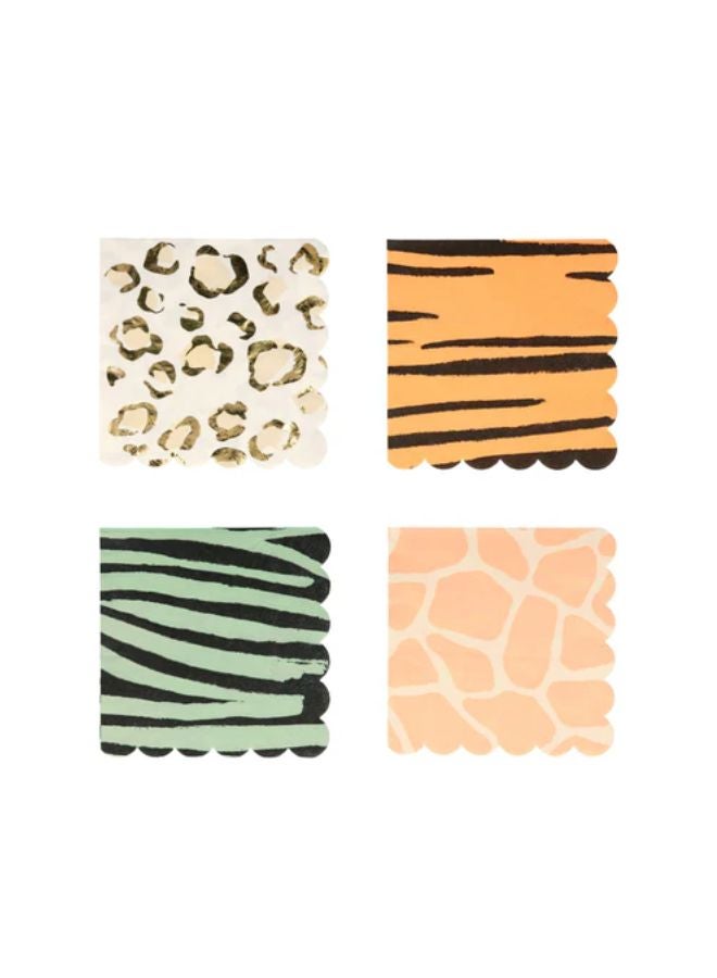 Meri Meri Safari Animal Print Small Napkins - Image 1