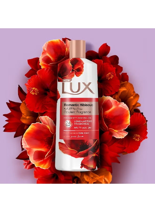 لوكس غسول للجسم برائحة فاخرة، برائحة الكركديه الرومانسية، يدوم 30 ساعة، مع زيت عطري معطر، 700 مل - Image 2