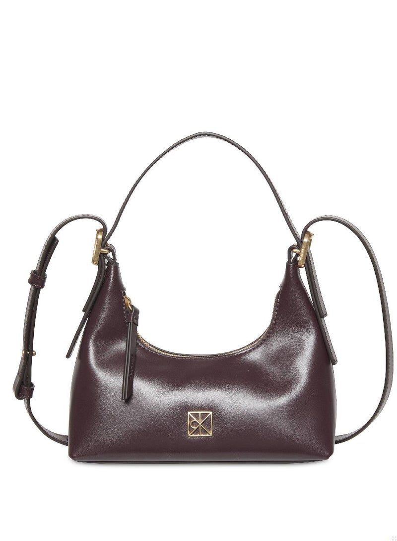 CALVIN KLEIN Monogram Logo Emblem Leather Small Shoulder Bag - Image 1