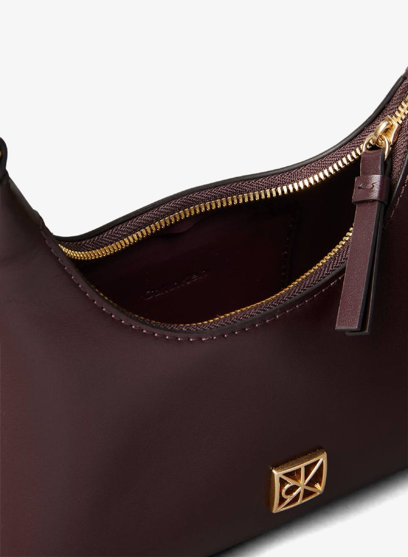 CALVIN KLEIN Monogram Logo Emblem Leather Small Shoulder Bag - Image 2