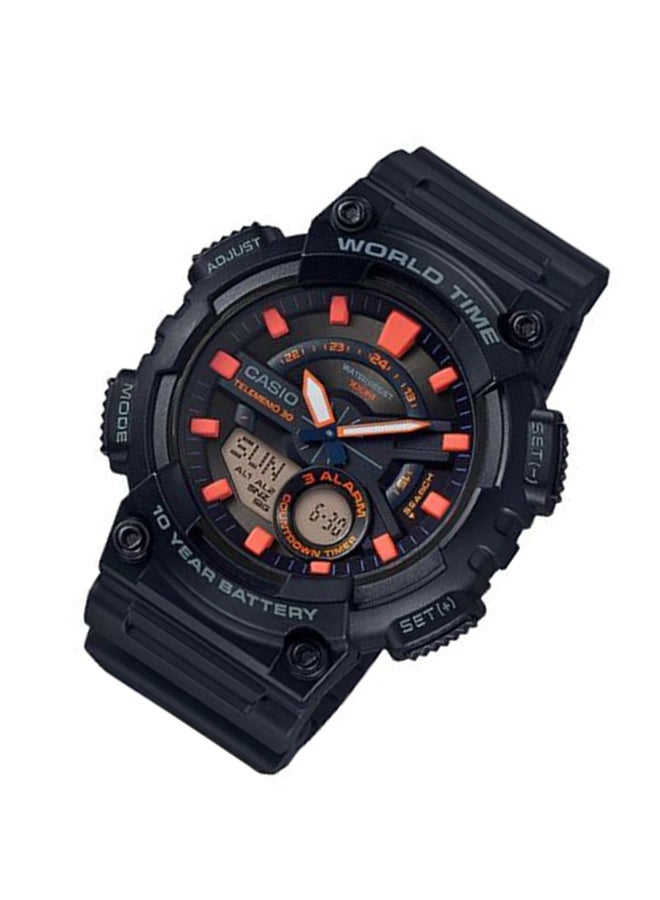 CASIO Men Resin BAnd Analog & Digital Watch AEQ-110W-1A2 - 47 mm - Black - Image 4