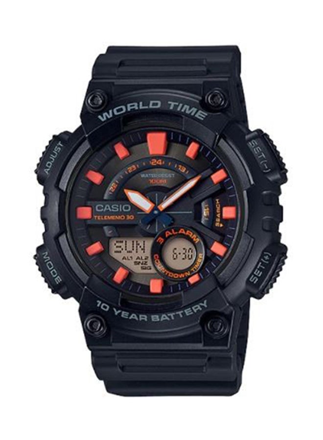 CASIO Men Resin BAnd Analog & Digital Watch AEQ-110W-1A2 - 47 mm - Black - Image 1