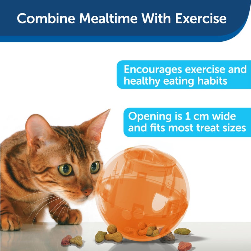 PetSafe SlimCat Interactive Feeder - Combines Play with Mealtime - Adjustable Portions - BPA-Free Plastic - Slow Feeder for Digestion - Lightweight, Dishwasher-Safe Toy - Orange - Image 4