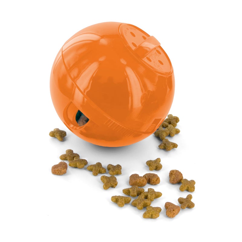 PetSafe SlimCat Interactive Feeder - Combines Play with Mealtime - Adjustable Portions - BPA-Free Plastic - Slow Feeder for Digestion - Lightweight, Dishwasher-Safe Toy - Orange - Image 1