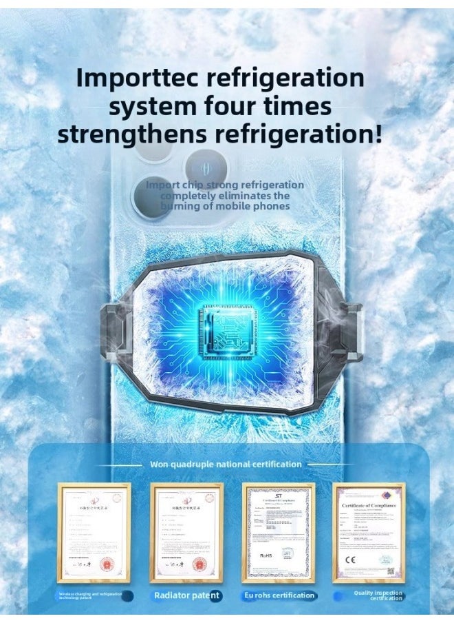 Generic Mobile Phone Radiator Water-cooled Semiconductor Cooling Artifact Suitable For HuaweiFor AppleFor XiaomiBlack Shark Iqoo Live Broadcast Game-Color:[turbine Soaring Wind Heat Dissipation] Quickly Cool Down ❄ Plug-in Model  - Image 2