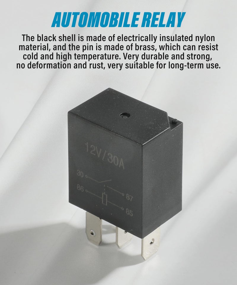 AOCISKA 4-Pack 30A Starter Relay, 12V Multi-Purpose Automotive Relay (Black, 4 Pin) - Image 5