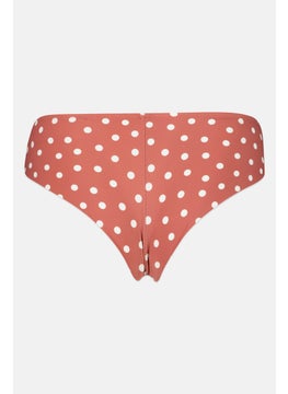 Reserved Women Polka Dots Bikini Bottom, Dark Mauve  - Image 2