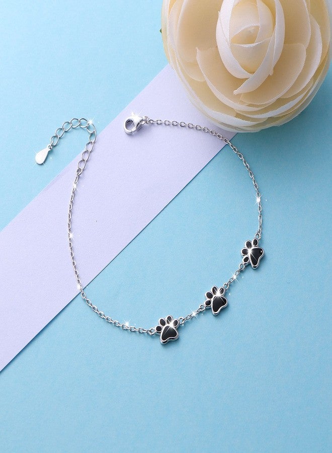 Ladytree S925 Sterling Silver Puppy Dog Cat Pet Paw Print Bracelets1 - Image 3