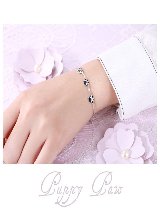 Ladytree S925 Sterling Silver Puppy Dog Cat Pet Paw Print Bracelets1 - Image 2