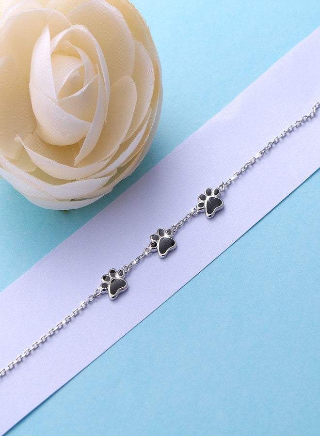Ladytree S925 Sterling Silver Puppy Dog Cat Pet Paw Print Bracelets1 - Image 4