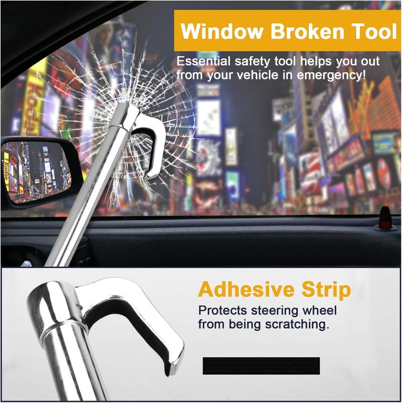 Tevlaphee Universal Steering Wheel Brake Lock - Anti-Theft Retractable Double Hook Extended Car Lock with 3 Keys - Image 3