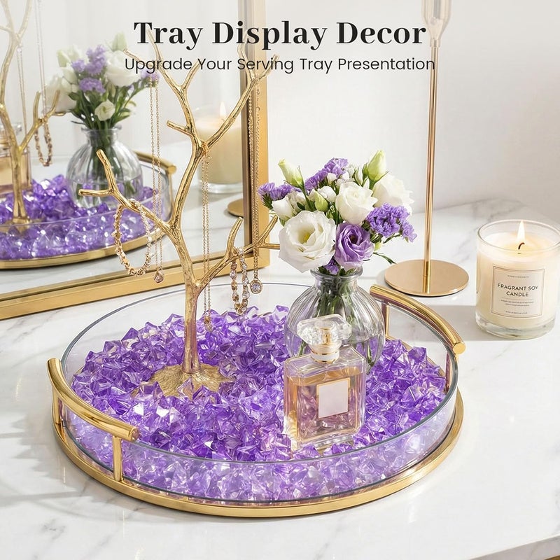 DomeStar Purple Fake Ice Rocks, 150PCS Acrylic Gems Crystals Plastic Diamonds Centerpiece for Vase Fillers Wedding Party Table Scatter - Image 5
