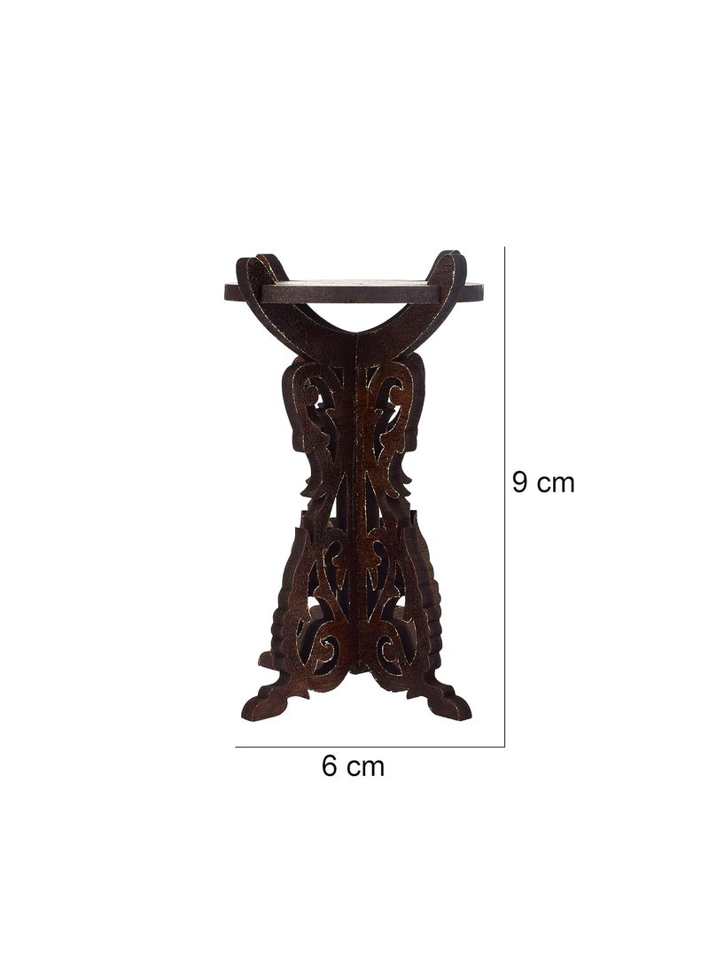 Gopinath Autolink Gopinath Autolink Fresh Handmade Wooden Candle StandDiya Standdiwa Stand for Diwali Home Temple Pooja Room Festival decore Gifts Item Wood Brown with Gift Item Brown Pack of 2  - Image 2