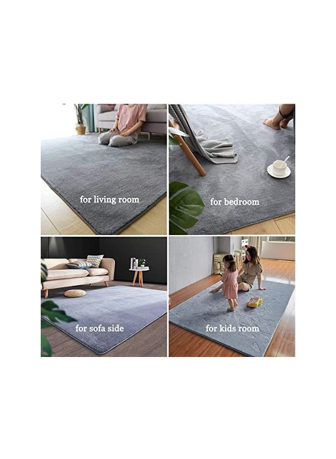 Fabienne Non-Slip Carpet for Living Room Dining Room Kids Room Bed Room Floor Mat Super Soft Homedecor Velvet Mat Navy Blue, Polyester, Rectangle, 90x190cm - Image 2
