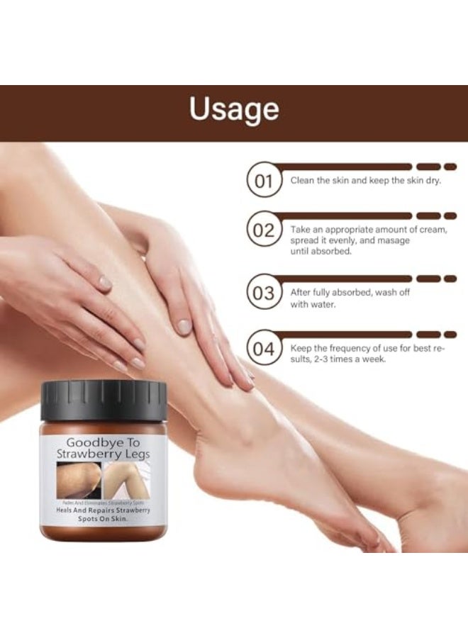 Strawberry Legs Treatment Cream, Keratosis Pilaris Lotion for Women, Rough Bumpy Skin Moisturizer, Dry Skin Repair, Spot Brightening Body Lotion for Smooth Skin - Image 3