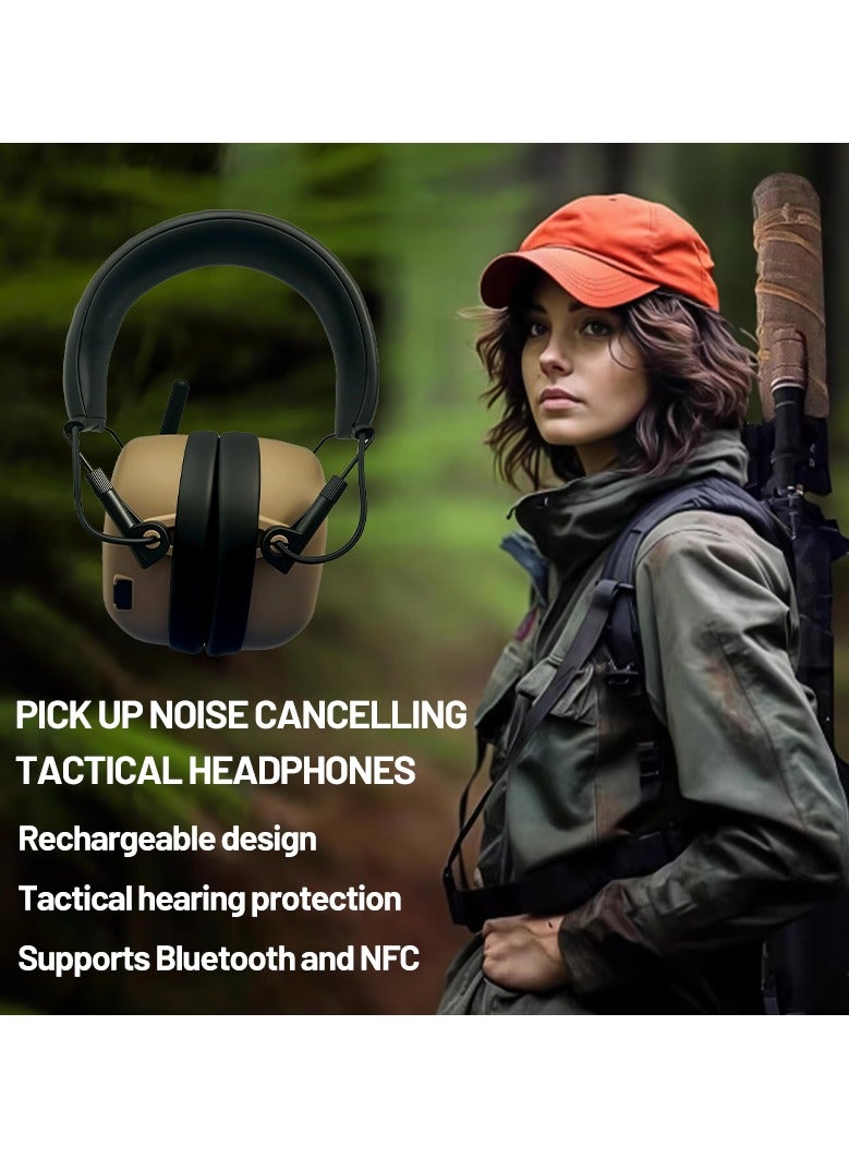 Protection Headphone Intercom tactical headphone Sound insulation Noise Reduction  Rechargeable Bluetooch  - Image 1
