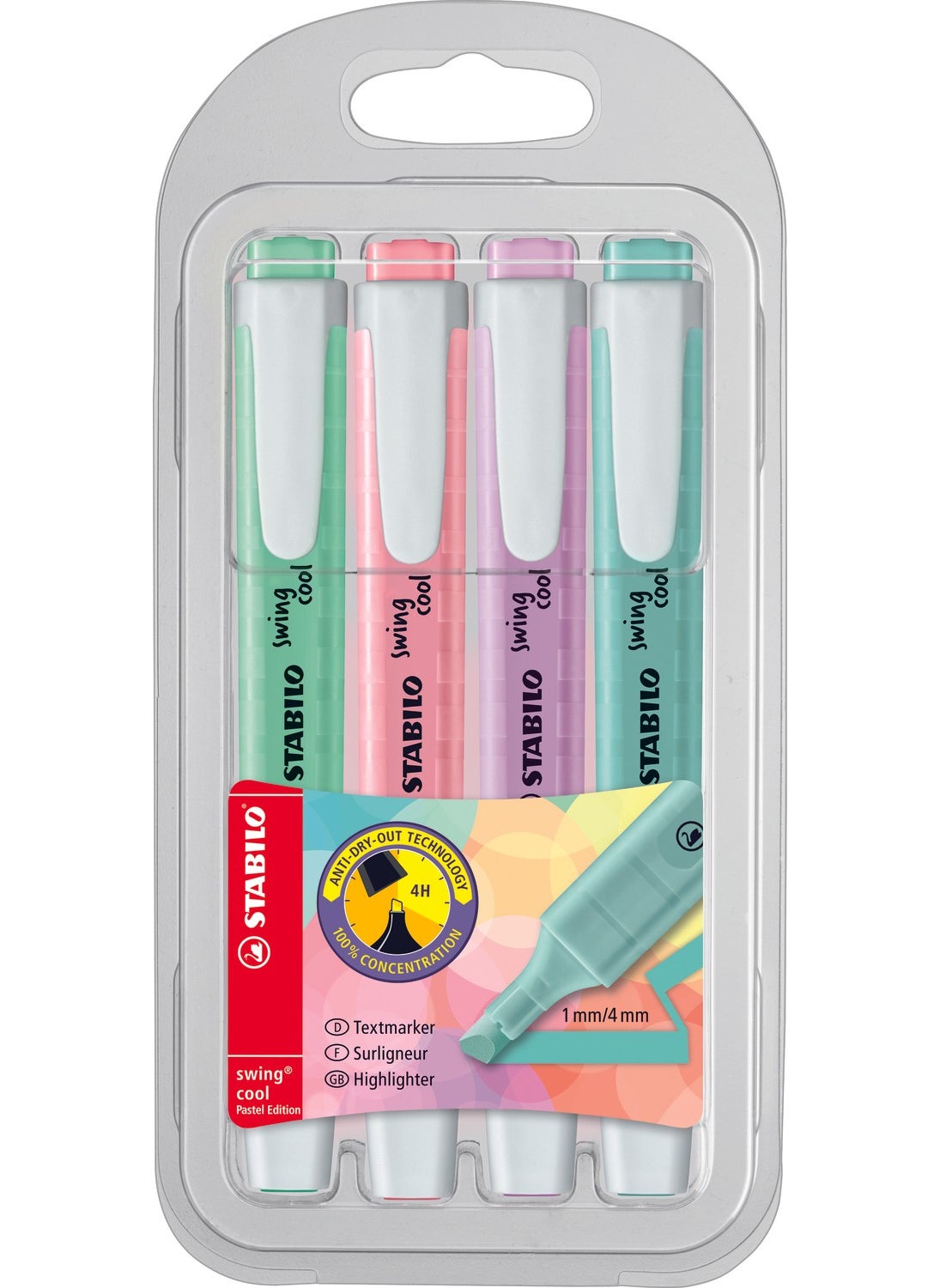 STABILO Highlighter Pen Swing Cool Pastel 4Pcs 275/4  - Image 1