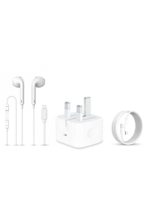 Ultimate Iphone Accessory Bundle Fish Charger Cable and Wired Headphones