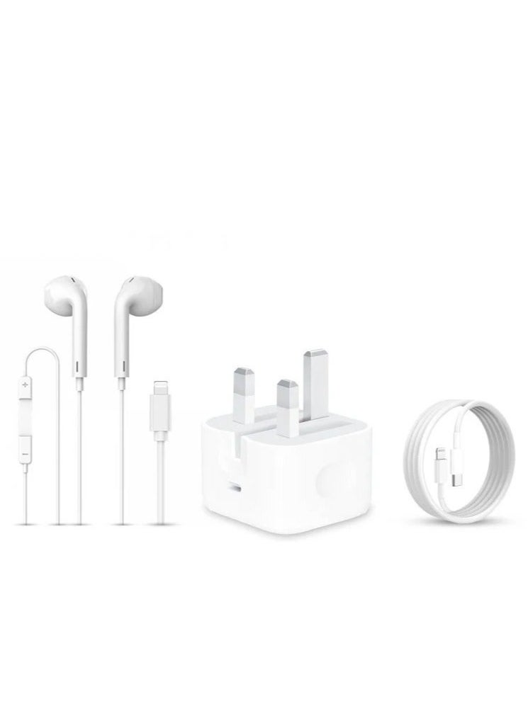 Generic - Ultimate Iphone Accessory Bundle Fish Charger Cable and Wired Headphones - Image 1