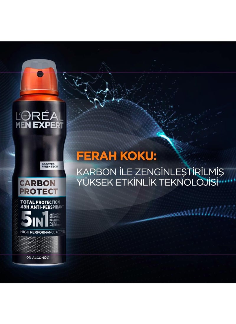 loreal paris L'Oréal Paris Men Expert Carbon Protect Anti Perspirant Spray Deodorant (150 ml)  - Image 2