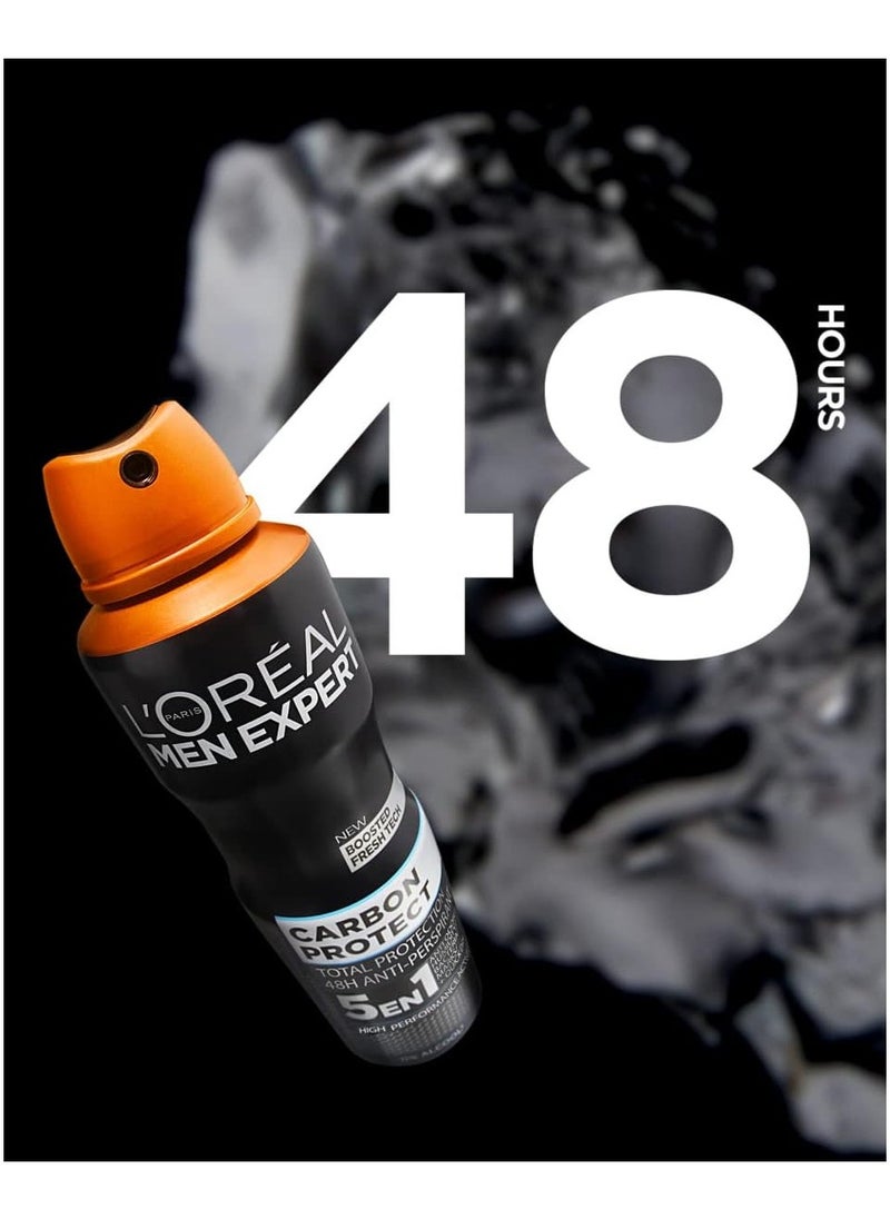 loreal paris L'Oréal Paris Men Expert Carbon Protect Anti Perspirant Spray Deodorant (150 ml)  - Image 5