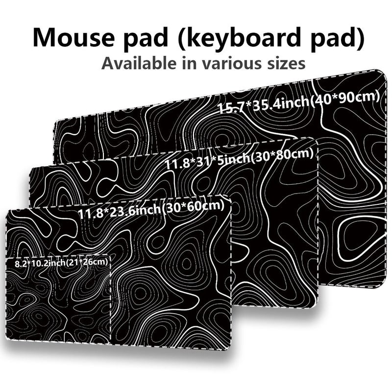 Extended Gaming Mouse Pad And PC Desktop Keyboard Pad Minimalist And Smooth Black And White Lines Pattern Laptop Protective Pad Desk Mat Durable Non Slip Base HD Print Size 21x26cm 8.2x10.2 Inches Suitable For Home Back To School Dorm Office - Image 2