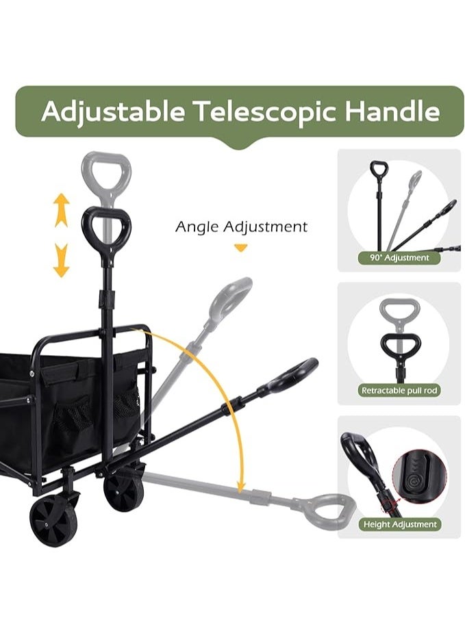 ZAICA Garden Cart Folding Trolley Cart Outdoor Wagon Collapsible with Removable Fabric Festival Garden Camping Picnic Cart Portable Transport Trailer - Image 2