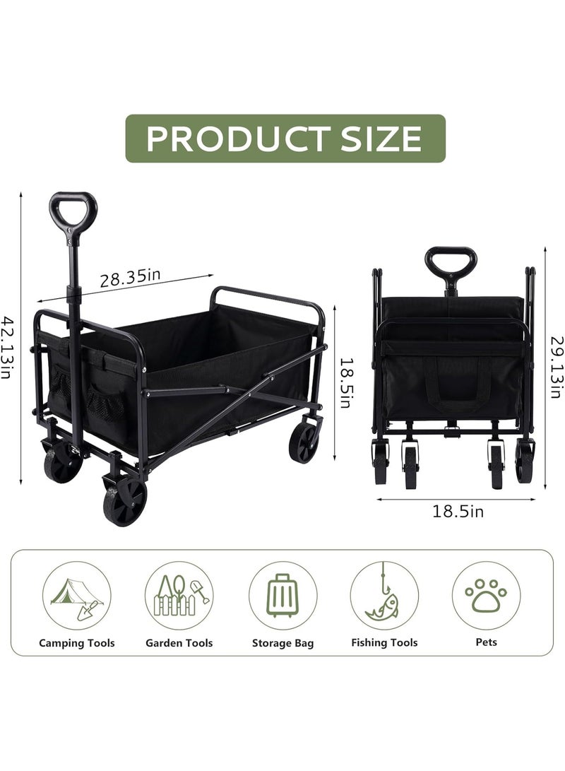 ZAICA Garden Cart Folding Trolley Cart Outdoor Wagon Collapsible with Removable Fabric Festival Garden Camping Picnic Cart Portable Transport Trailer - Image 3