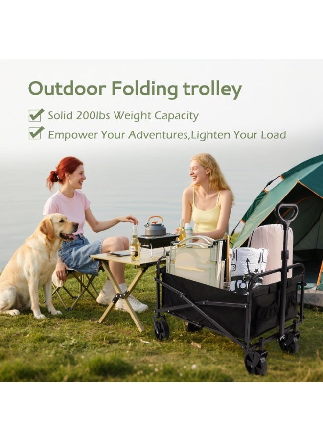 ZAICA Garden Cart Folding Trolley Cart Outdoor Wagon Collapsible with Removable Fabric Festival Garden Camping Picnic Cart Portable Transport Trailer - Image 4